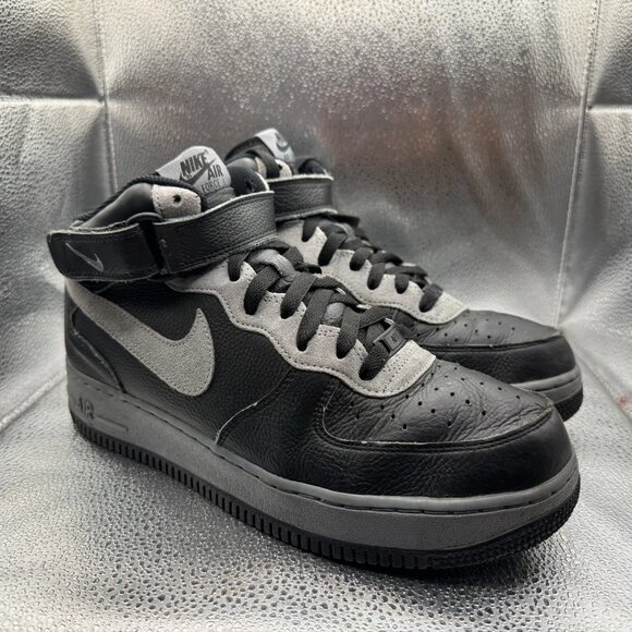 Size 10 Nike Air Force 1 Mid Dark Gray Black Mens Athletic Sneaker DN4163-991 - Picture 1 of 10